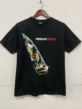 Vintage American Psycho Knife Collage Tee Alstyle Double Tags, Size M, EUC